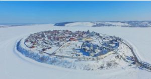 Зимний Свияжск с высоты птичьего полета
